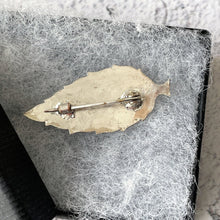 Lade das Bild in den Galerie-Viewer, Antique Victorian Sterling Silver Baby Brooch. Engraved Leaf Bib Pin. Antique Jewellery Gift, Baptismal, Birth, Christening, Baby Shower
