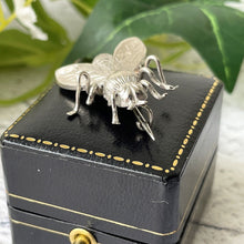 Load image into Gallery viewer, Antique Victorian Sterling Silver Bumble Bee Brooch. Victorian Insect Animal Bug Jewellery. Antique Silver Lapel/Stock/Cravat Pin
