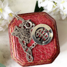画像をギャラリービューアに読み込む, Antique Victorian Silver AEI Pendant Necklace. Aesthetic Engraved Eternal Love Pendant. Sterling Silver Minimalist Infinity Pendant &amp; Chain
