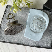 Load image into Gallery viewer, Georgian Steel Seal Fob With Fox Intaglio. Antique Armorial Coat Of Arms Carved Seal Fob Pendant. Georgian Heraldic Family Crest Wax Seal
