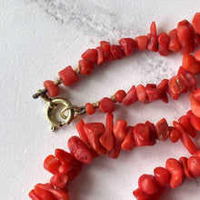 Load image into Gallery viewer, Victorian Red Coral Nugget &amp; Frond Beaded Necklace
