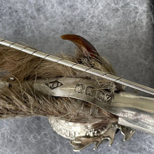 Cargar imagen en el visor de la galería, Vintage 1940s Scottish Silver Grouse Foot Brooch. Sterling Silver &amp; Amethyst Stag Head Claw/Talon, Hallmarked Glasgow. Silver Lapel/Kilt Pin
