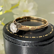画像をギャラリービューアに読み込む, 18ct Gold Star-Set Diamond Solitaire Ring ( 0-20ct). Vintage 1940s Art Deco Engagement Ring Size M-1/2 UK, US 7 3/4
