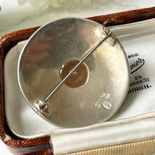 Lade das Bild in den Galerie-Viewer, Vintage Scottish Citrine Silver Bat Brooch. Rare Zoomorphic Celtic Shield Brooch, Celtic Art Industries. Sterling Silver Cairngorm Brooch
