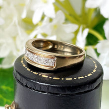Lade das Bild in den Galerie-Viewer, Vintage 9ct Gold Pave Set Diamond Ring. 1980s Half Band Eternity Ring. 18 Diamond Commitment/Wedding/Anniversary Ring, UK Size K, US 5.25
