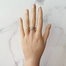 Cargar imagen en el visor de la galería, Vintage 9ct Gold Pave Set Diamond Ring. 1980s Half Band Eternity Ring. 18 Diamond Commitment/Wedding/Anniversary Ring, UK Size K, US 5.25
