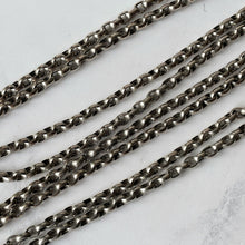 画像をギャラリービューアに読み込む, Antique Victorian Heavy Silver Guard Chain. 56&quot; Double Link Belcher Long Chain Necklace. Antique Sterling Silver Sautoir Necklace &amp; Dog Clip
