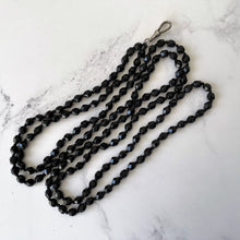 画像をギャラリービューアに読み込む, Antique Victorian French Jet 58&quot; Guard Chain Necklace. Black Vauxhall Glass Bead Long Chain Sautoir &amp; Dog-Clip. Victorian Mourning Jewelry
