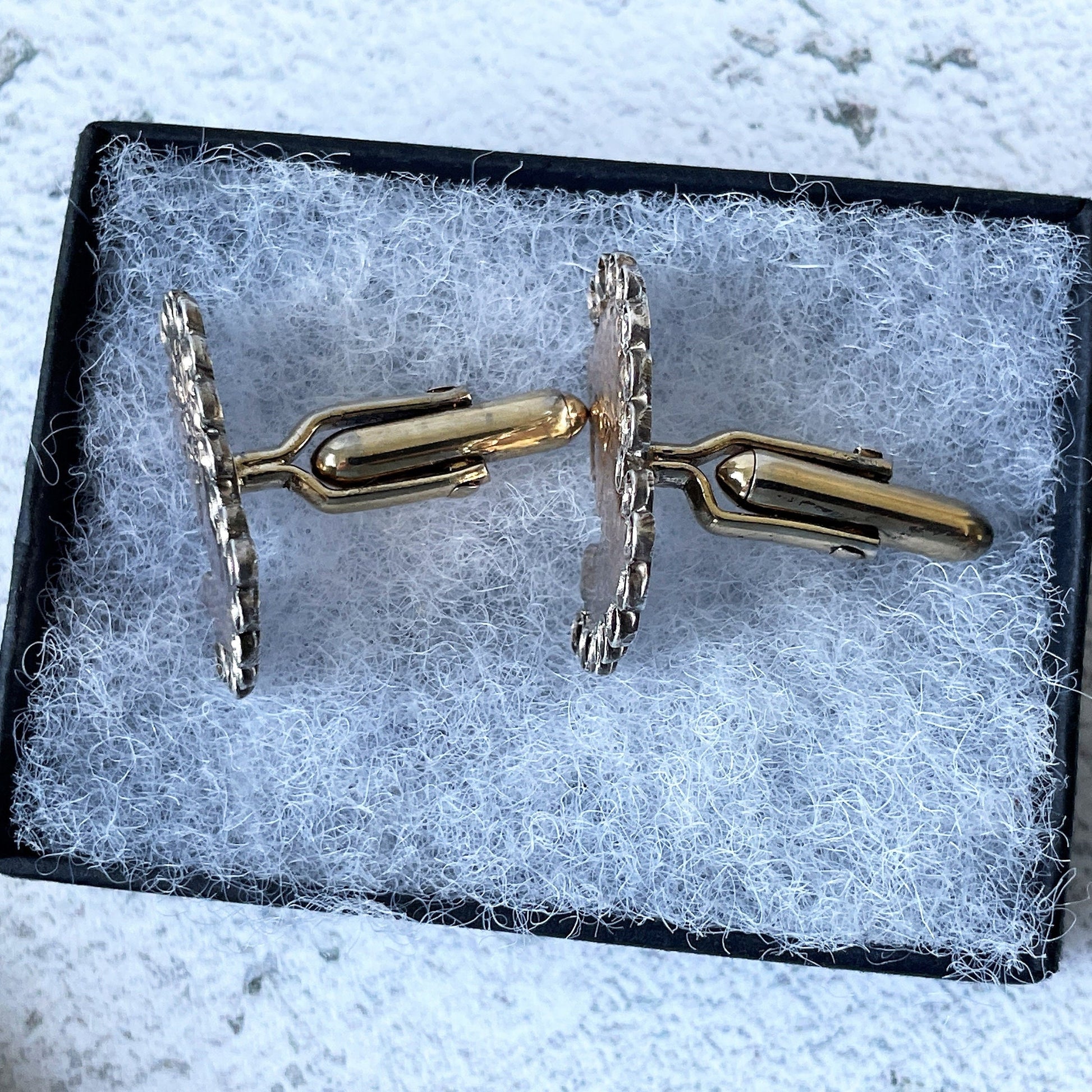 Ancient Greek God Adonis Gold & Silver Cufflinks. 8ct Gold, Sterling Silver Cufflinks, Hand-Made In Greece. Mens Vintage Jewelry Gift