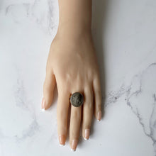 Cargar imagen en el visor de la galería, Victorian 9ct Gold Lava Cameo Ring. Large Antique Carved Italian Green Lava Stone Ring. Gold Neoclassical Statement Ring Size OK-O, US-7.25
