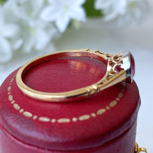 Charger l&#39;image dans la galerie, Antique Victorian 18ct Gold Pink Ruby Paste Ring. Antique 1.0ct Solitaire Ring. Platinum Bezel Set Antique Paste Gold Ring, Size M or 6.25
