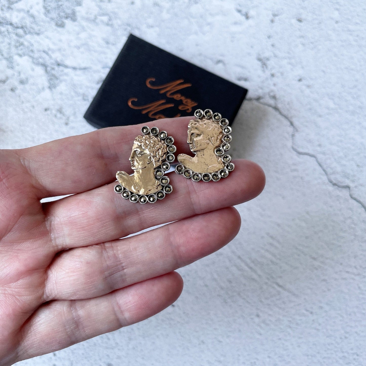Ancient Greek God Adonis Gold & Silver Cufflinks. 8ct Gold, Sterling Silver Cufflinks, Hand-Made In Greece. Mens Vintage Jewelry Gift