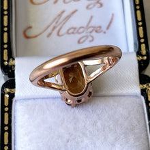 Charger l&#39;image dans la galerie, Antique Victorian 9ct Gold Scottish Citrine Ring. 4.50ct Baguette Cut Golden Brown Citrine Solitaire Ring. Rose Gold Scottish Cairngorm Ring
