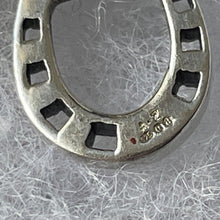 Load image into Gallery viewer, Vintage Sterling Silver Horseshoe &amp; Bridle Bit Bracelet. Equestrian Snaffle Bracelet. British Millennium Silver Fancy Chain Link Bracelet.
