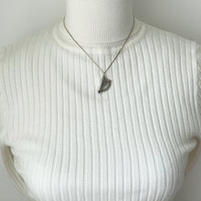 Load image into Gallery viewer, Vintage Irish Sterling Silver Figural Harp Pendant &amp; Chain. Irish Coat Of Arms Stringed Argent Pendant Necklace, Thomas O&#39;Connor Dublin 1964
