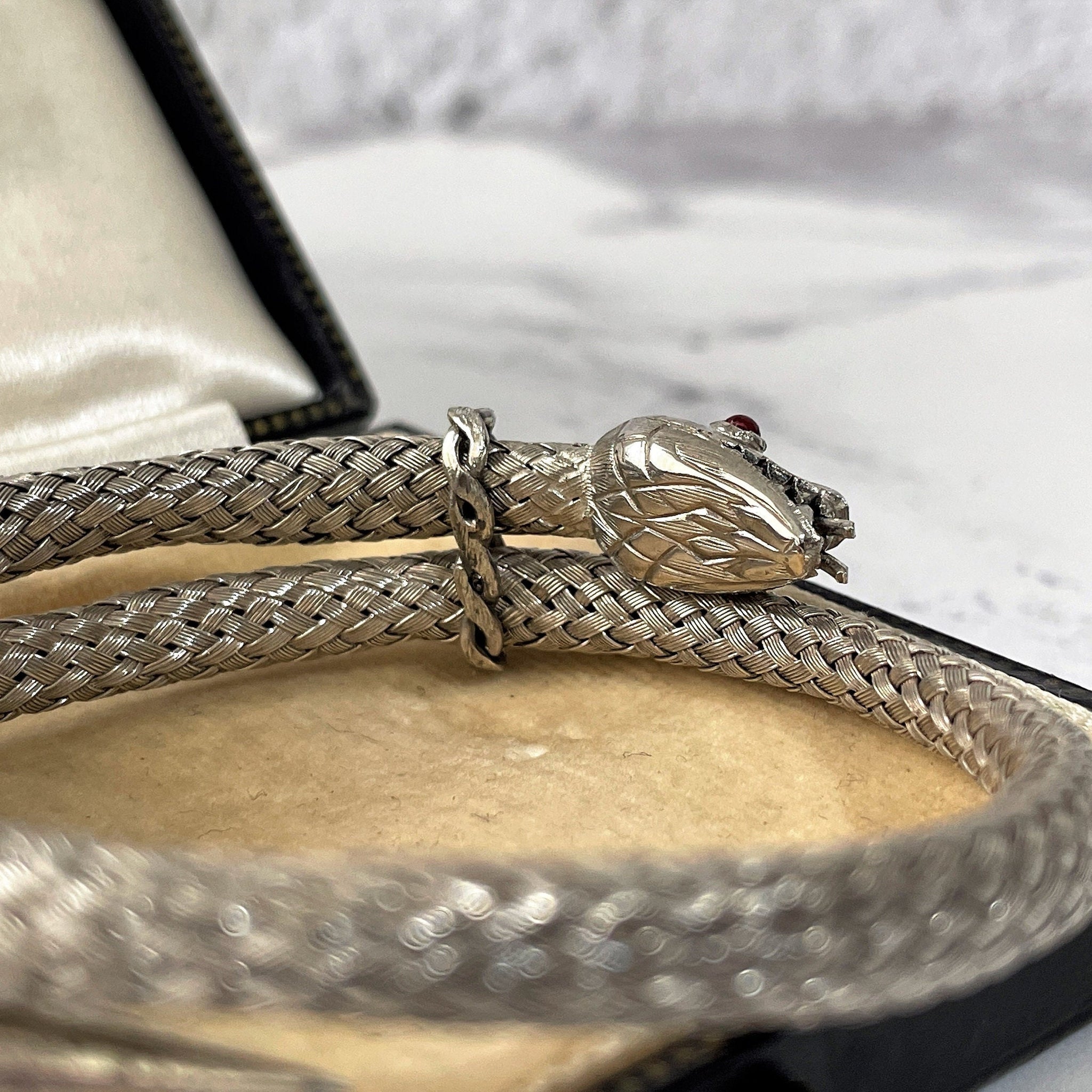 Online Vintage sterling snake coil bracelet