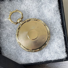 Load image into Gallery viewer, Antique Victorian 9ct Gold &amp; Enamel Bee Mourning Locket Pendant. Georgian Engraved Embossed &quot;In Memory Of&quot; Pendant With Hair Compartment.

