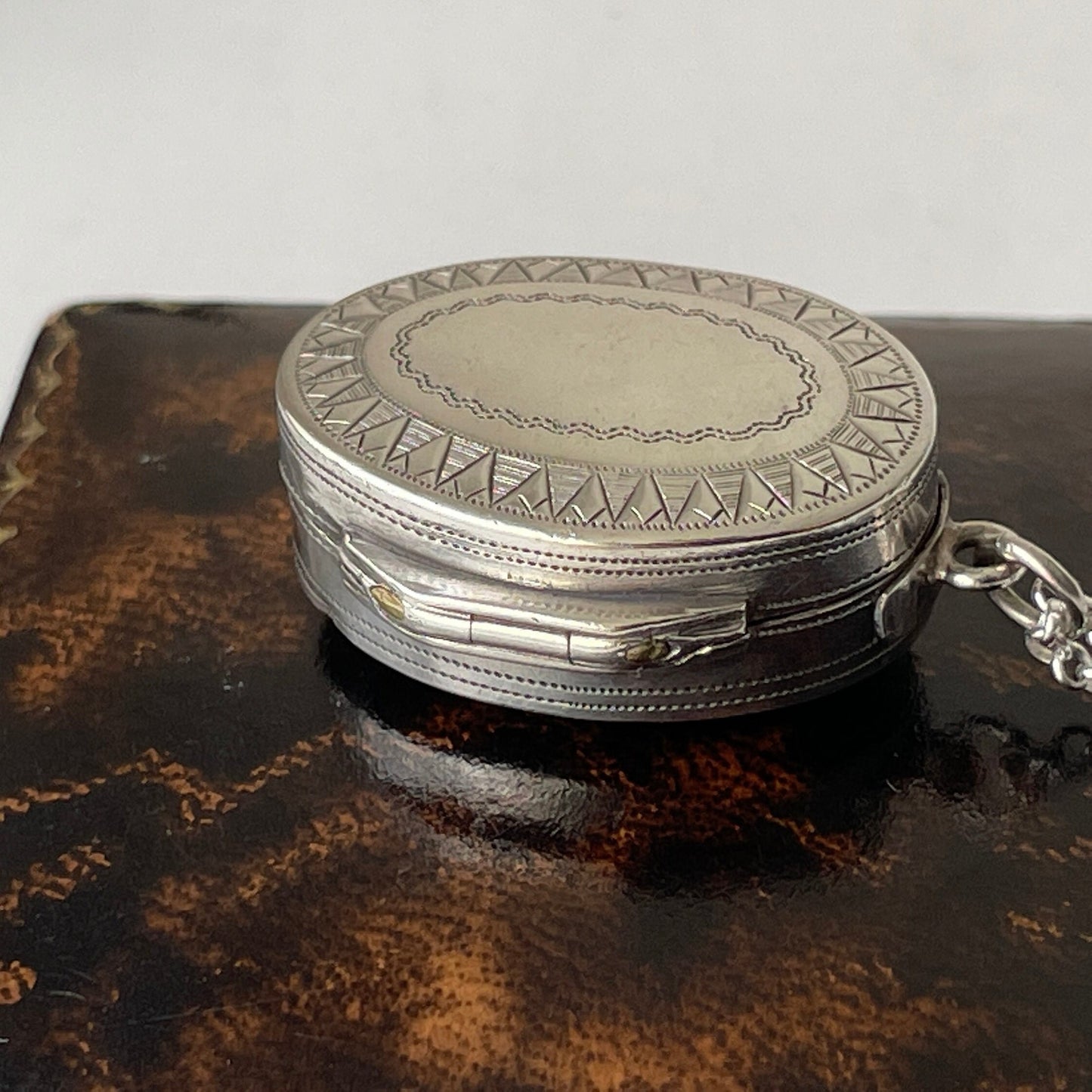 Georgian Silver Vinaigrette William Pugh 1804 Birmingham. Antique Engraved Oval Vinaigrette Pendant. Georgian Chatelaine/Watch Chain Fob