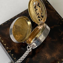 Load image into Gallery viewer, Georgian Silver Vinaigrette William Pugh 1804 Birmingham. Antique Engraved Oval Vinaigrette Pendant. Georgian Chatelaine/Watch Chain Fob
