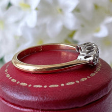 Load image into Gallery viewer, Antique 18ct Gold &amp; Platinum 5-Stone Star Set Diamond Ring. 1930&#39;s Art Deco Single Cut Diamond Milligrain Ring. Antique Engagement Ring
