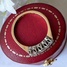画像をギャラリービューアに読み込む, Antique 18ct Gold &amp; Platinum 5-Stone Star Set Diamond Ring. 1930&#39;s Art Deco Single Cut Diamond Milligrain Ring. Antique Engagement Ring

