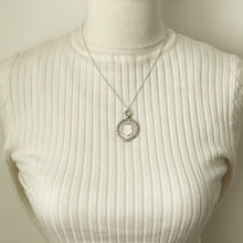 画像をギャラリービューアに読み込む, Vintage 1920s English Silver Laurel Wreath Fob Pendant Necklace. Art Deco Pocket Watch Fob Medallion &amp; Belcher Chain, Hallmarked 1926
