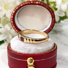 画像をギャラリービューアに読み込む, Vintage 18ct Gold Diamond &amp; Square Cut Ruby Ring. Art Deco Style Princess Cut Gemstone Stacking/Wedding Band. July Birthstone Ring Sz M/6.25
