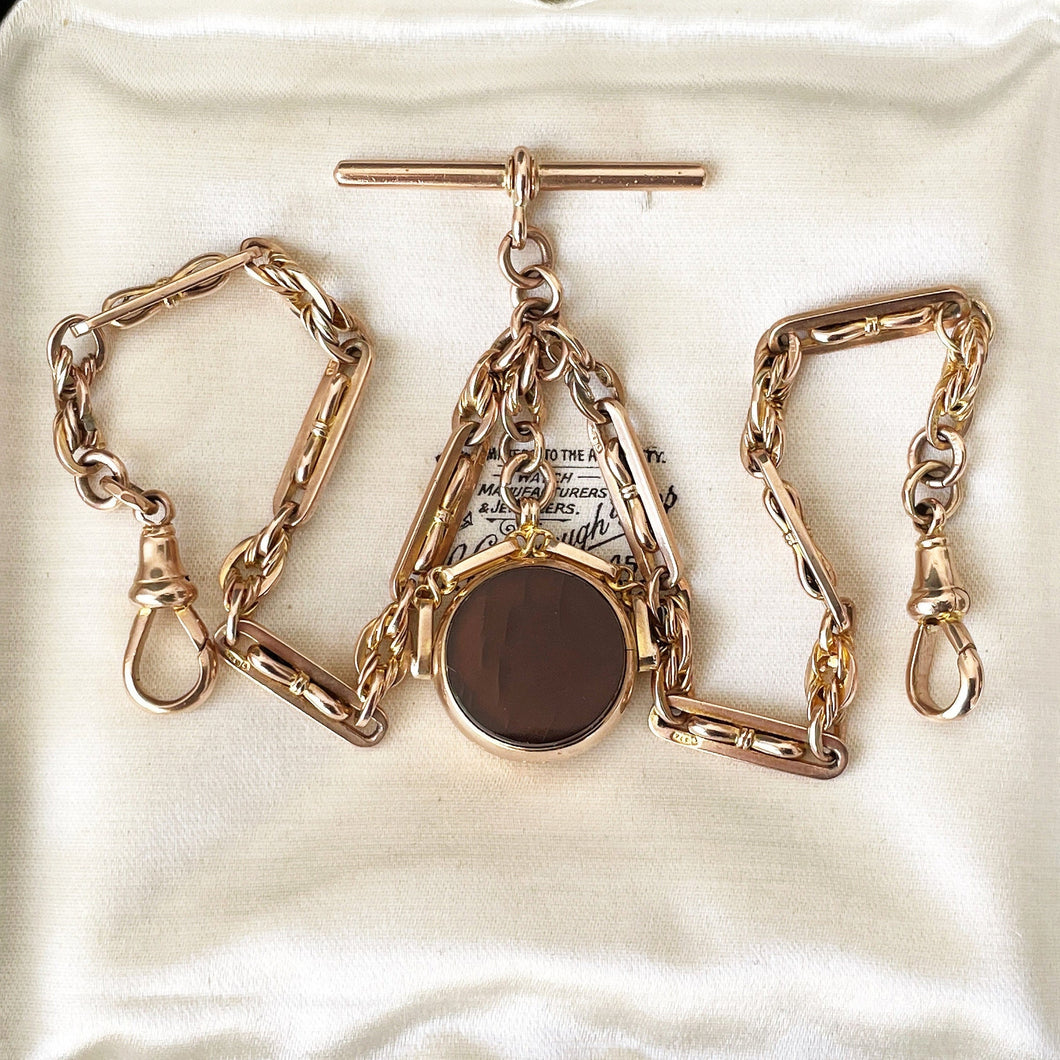 Double Albert Chain 9ct Gold Watch Chain Double Albert Pocket