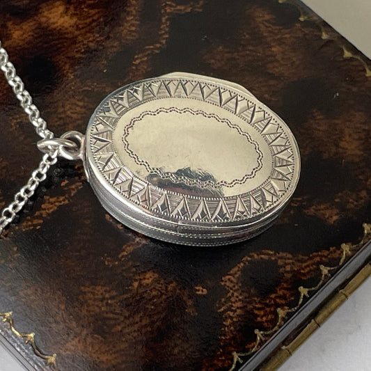 Georgian Silver Vinaigrette William Pugh 1804 Birmingham. Antique Engraved Oval Vinaigrette Pendant. Georgian Chatelaine/Watch Chain Fob