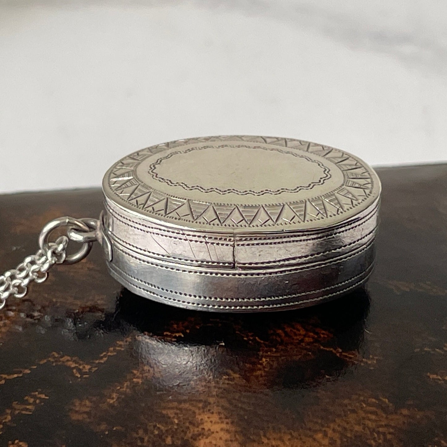 Georgian Silver Vinaigrette William Pugh 1804 Birmingham. Antique Engraved Oval Vinaigrette Pendant. Georgian Chatelaine/Watch Chain Fob