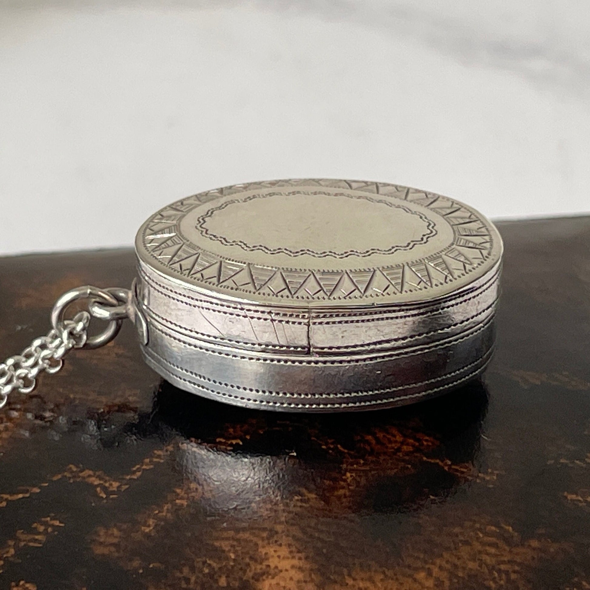 Georgian Silver Vinaigrette William Pugh 1804 Birmingham. Antique Engraved Oval Vinaigrette Pendant. Georgian Chatelaine/Watch Chain Fob