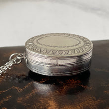 Load image into Gallery viewer, Georgian Silver Vinaigrette William Pugh 1804 Birmingham. Antique Engraved Oval Vinaigrette Pendant. Georgian Chatelaine/Watch Chain Fob
