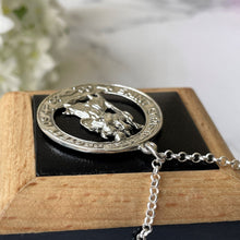 Cargar imagen en el visor de la galería, Vintage 1960s Sterling Silver St Christopher Pendant, Optional Chain. Patron Saint of Travellers Unisex Pendant. Spiritual Jewelry Amulet
