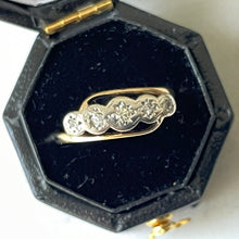 画像をギャラリービューアに読み込む, Vintage 1950 9ct Gold &amp; Diamond Ring. Star Set 5-Stone Diamond Bypass Ring. Mid Century Engagement Ring. Vintage Stacking/Pinky Ring.
