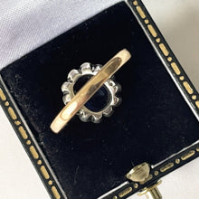 Load image into Gallery viewer, Antique Art Deco Paste Sapphire &amp; Diamond Ring. 1920s 9ct Gold Rectangular Cluster Ring. Antique Cocktail/Engagement Ring, Size N-1/2 / 7 US
