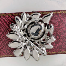 画像をギャラリービューアに読み込む, Vintage Eisenberg Clear Crystal Rhinestone Brooch &amp; Earring Set. Huge 1950s Austrian Crystal Diamanté Jewellery Set. Luxury Costume Jewelry
