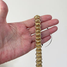 画像をギャラリービューアに読み込む, Georgian Engraved Pinchbeck Choker Necklace. Rare Antique Floral Book Chain Studded Necklace c1820. Early Victorian Gold Choker Collar
