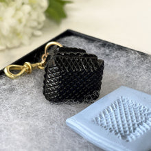 Load image into Gallery viewer, Victorian Carved Whitby Jet Fob Seal. Antique English Jet Fob, Rolled Gold Dog-Clip. Victorian Mourning Pocket Watch Fob/Chatelaine Pendant
