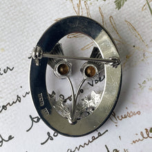 Lade das Bild in den Galerie-Viewer, Vintage Scottish Silver &amp; Amethyst Thistle Shield Brooch. Oval Engraved Sterling Silver Cairngorm Brooch. Scottish Plaid Pin, Ward Bros 1966
