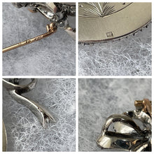 Load image into Gallery viewer, Antique Silver &amp; 9ct Gold French Paste Sévigné Bow Locket. Superb Edwardian Hand-Cut Paste Diamond Pendant Necklace With Sevigne Brooch Top
