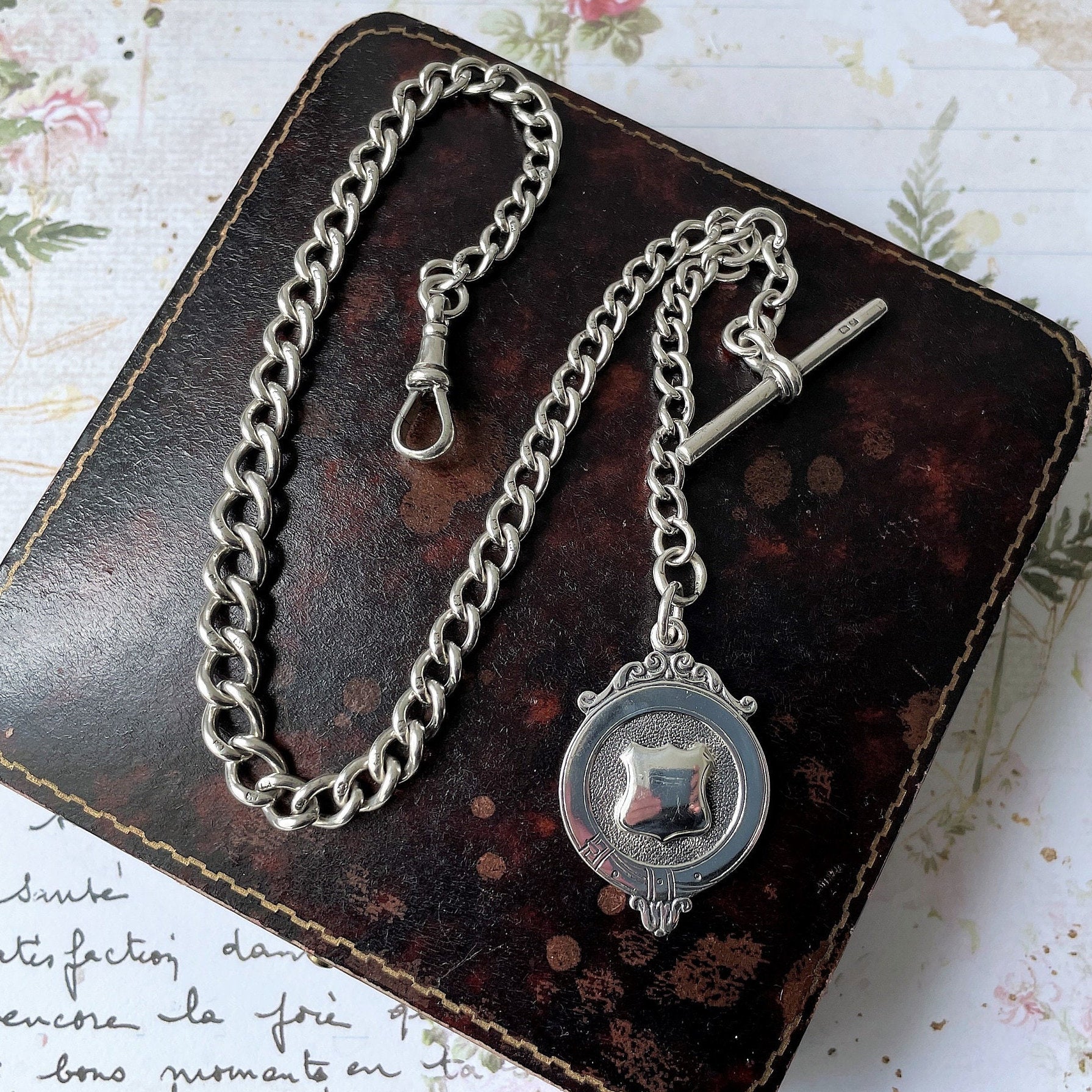 Antique silver sale watch chain