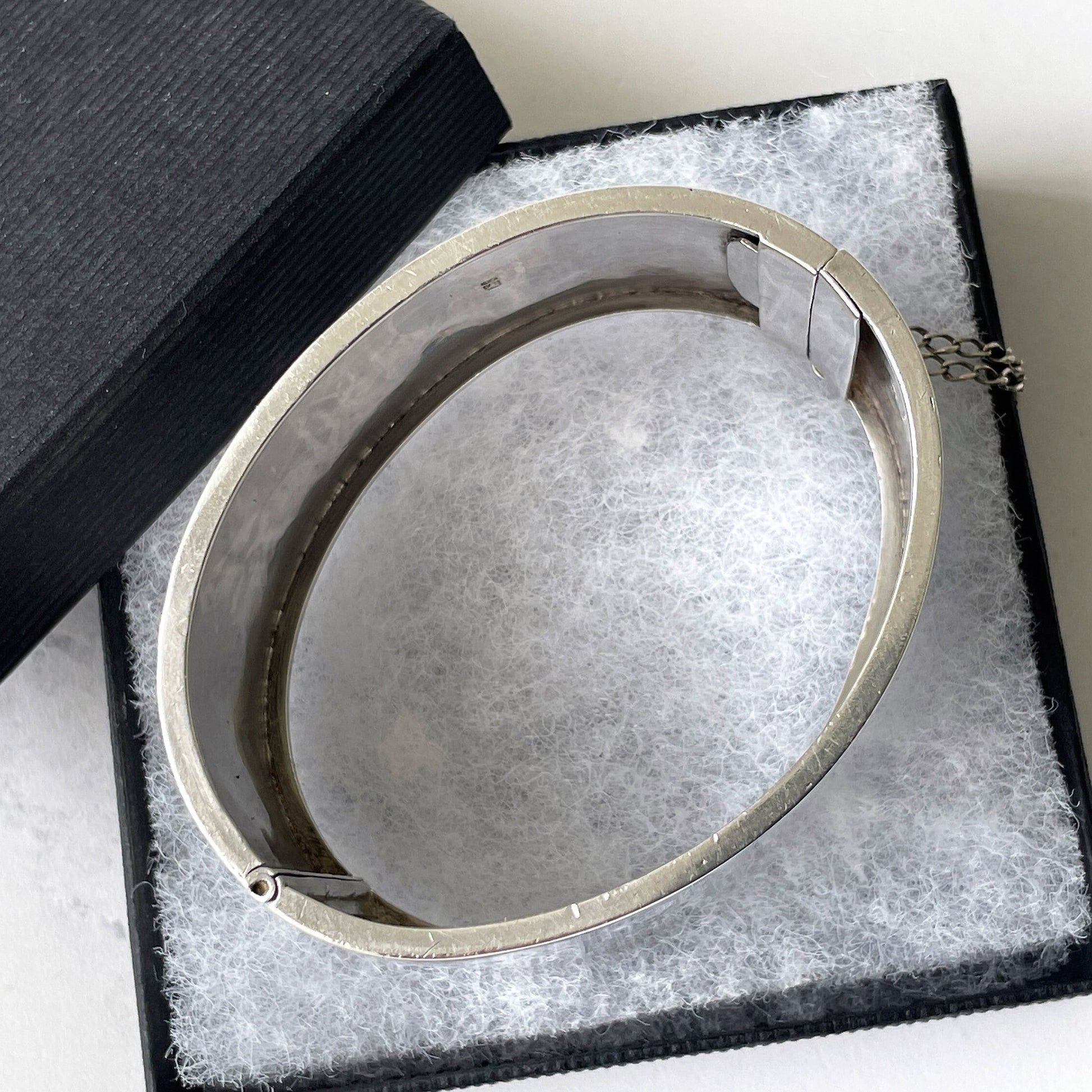 Victorian Aesthetic Engraved Silver Wide Cuff Bracelet, 1882 Hallmarks. Antique Hinged Sterling Silver Bangle, Engraved Swallows & Cranes