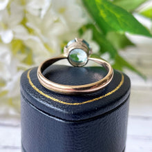 Charger l&#39;image dans la galerie, Antique Blue Zircon Solitaire 9ct Gold Ring. Edwardian/Art Deco 1.50ct Single Stone Engagement Ring. Sky Blue Zircon Ring, UK N, US 6.75
