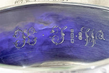 Cargar imagen en el visor de la galería, Victorian Aesthetic Engraved Silver Wide Cuff Bracelet, 1882 Hallmarks. Antique Hinged Sterling Silver Bangle, Engraved Swallows &amp; Cranes
