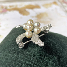 Load image into Gallery viewer, Vintage Mikimoto Pearl Cluster Starfish Brooch, Original Box. Sterling Silver Akoya Cultured Pearl Brooch. Modernist Saltwater Pearl Jewelry
