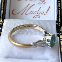Cargar imagen en el visor de la galería, Antique Art Deco Blue Zircon Platinum &amp; Gold Ring. Antique 0.85 Carat Zircon Solitaire Engagement Ring. 1920s Art Deco Cocktail Ring.
