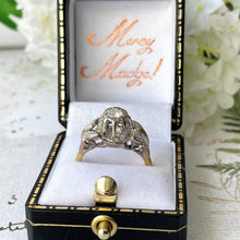 Load image into Gallery viewer, Vintage 18ct Gold Diamond Solitaire Buttercup Ring. Star Set 0.25ct Diamond Flower Ring. 1970s Retro Statement Cocktail/Engagement Ring
