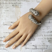 画像をギャラリービューアに読み込む, Victorian Etruscan Revival Silver Snake Bangle. Antique Wraparound Cuff Bracelet. British Design Registered Love Token Bangle Bracelet
