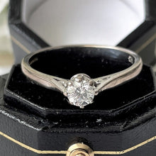 画像をギャラリービューアに読み込む, Vintage 18ct White Gold 2.50ct Diamond Solitaire Engagement Ring. Classic Art Deco Style Coronet Set 1/4ct Diamond Ring, Size O UK/ 7.25 USA
