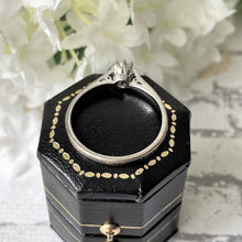 Cargar imagen en el visor de la galería, Vintage 18ct White Gold 2.50ct Diamond Solitaire Engagement Ring. Classic Art Deco Style Coronet Set 1/4ct Diamond Ring, Size O UK/ 7.25 USA
